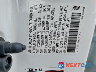 Zdjęcie 14 z 14 samochodu: 2019 HONDA CR-V EXL VIN:2HKRW2H80KH670567 - miniatura