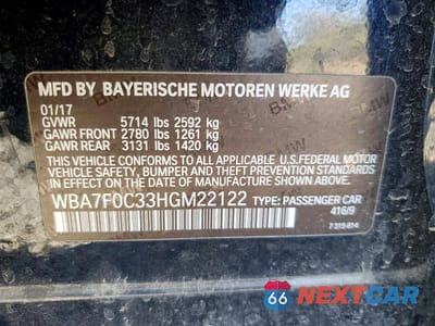 Zdjęcie 12 z 12 samochodu: 2017 BMW 750 I VIN:WBA7F0C33HGM22122 - miniatura