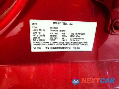 Zdjęcie 12 z 12 samochodu: 2024 TESLA MODEL Y VIN:7SAYGDEF8RA279313 - miniatura