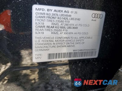 Zdjęcie 13 z 13 samochodu: 2025 AUDI Q6 E-TRON PREMIUM PLUS VIN:WA124BGF0SA028553 - miniatura