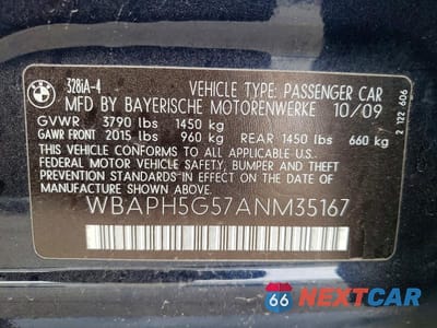 Zdjęcie 12 z 12 samochodu: 2010 BMW 328 I SULEV VIN:WBAPH5G57ANM35167 - miniatura