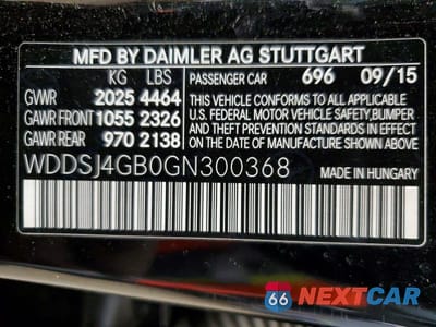 Zdjęcie 12 z 12 samochodu: 2016 MERCEDES BENZ CLA VIN:WDDSJ4GB0GN300368 - miniatura