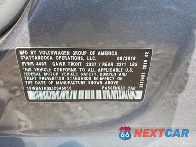 Zdjęcie 12 z 12 samochodu: 2018 VOLKSWAGEN PASSAT SE VIN:1VWBA7A33JC045616 - miniatura