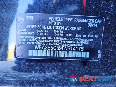 Zdjęcie 12 z 12 samochodu: 2015 BMW 328 XI SULEV VIN:WBA3B5G59FNS14175 - miniatura