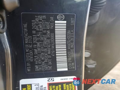 Zdjęcie 12 z 12 samochodu: 2020 TOYOTA CAMRY SE VIN:4T1G11AK4LU926900 - miniatura