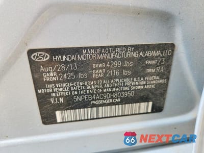 Zdjęcie 13 z 13 samochodu: 2013 HYUNDAI SONATA GLS VIN:5NPEB4AC9DH803950 - miniatura