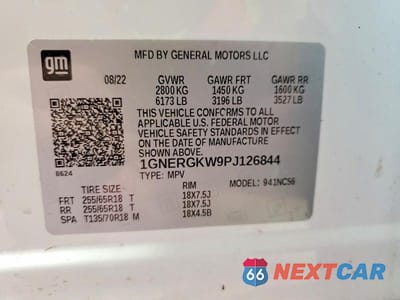 Zdjęcie 13 z 13 samochodu: 2023 CHEVROLET TRAVERSE LT VIN:1GNERGKW9PJ126844 - miniatura