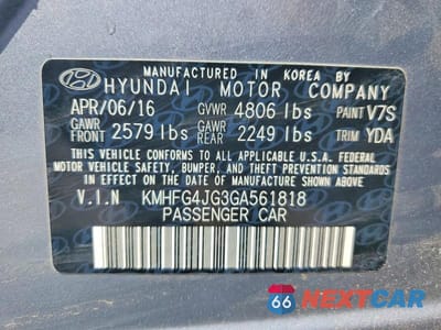 Zdjęcie 13 z 13 samochodu: 2016 HYUNDAI AZERA BASE VIN:KMHFG4JG3GA561818 - miniatura