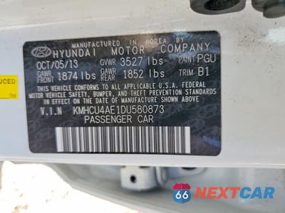 Zdjęcie 12 z 12 samochodu: 2013 HYUNDAI ACCENT GLS VIN:KMHCU4AE1DU580873 - miniatura