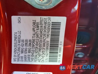 Zdjęcie 12 z 12 samochodu: 2024 HONDA ACCORD EX VIN:1HGCY1F36RA056787 - miniatura