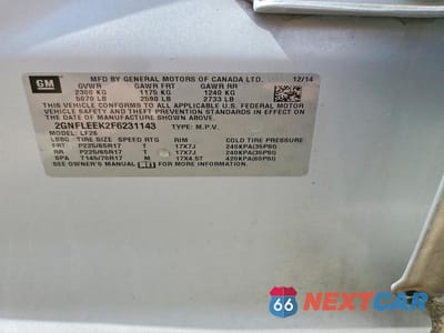 Zdjęcie 13 z 13 samochodu: 2015 CHEVROLET EQUINOX LS VIN:2GNFLEEK2F6231143 - miniatura