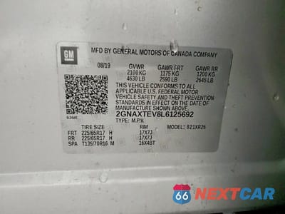 Zdjęcie 13 z 13 samochodu: 2020 CHEVROLET EQUINOX LT VIN:2GNAXTEV8L6125692 - miniatura