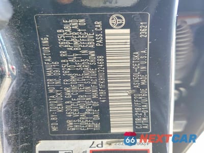 Zdjęcie 12 z 12 samochodu: 2017 TOYOTA CAMRY SE VIN:4T1BF1FK8HU324688 - miniatura