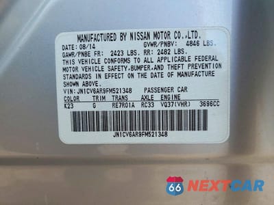 Zdjęcie 12 z 12 samochodu: 2015 INFINITI Q40 BASE VIN:JN1CV6AR9FM521348 - miniatura
