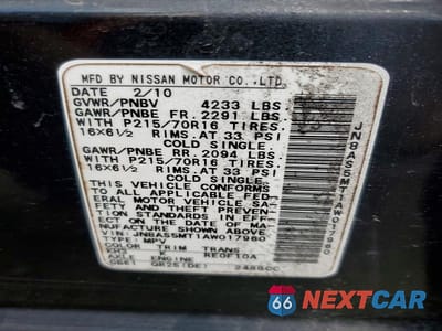 Zdjęcie 12 z 12 samochodu: 2010 NISSAN ROGUE SL VIN:JN8AS5MT1AW017960 - miniatura