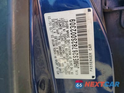 Zdjęcie 12 z 12 samochodu: 2002 HONDA CIVIC EX VIN:JHMES26782S002309 - miniatura
