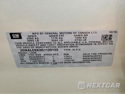 Zdjęcie 13 z 13 samochodu: 2016 CHEVROLET EQUINOX LT VIN:2GNALCEK3G1128133 - miniatura
