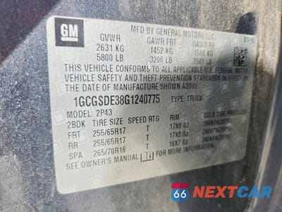 Zdjęcie 12 z 12 samochodu: 2016 CHEVROLET COLORADO Z71 VIN:1GCGSDE38G1240775 - miniatura