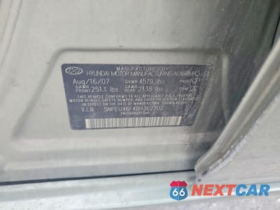 Zdjęcie 12 z 12 samochodu: 2008 HYUNDAI SONATA SE V6 VIN:5NPEU46F48H362702 - miniatura