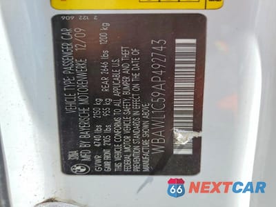 Zdjęcie 12 z 12 samochodu: 2010 BMW 328 I VIN:WBAWL1C59AP492743 - miniatura