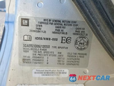 Zdjęcie 13 z 13 samochodu: 2009 BUICK ENCLAVE CXL VIN:5GAER23D09J128303 - miniatura