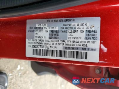 Zdjęcie 13 z 13 samochodu: 2014 MAZDA CX-5 TOURING VIN:JM3KE2CY7E0315786 - miniatura