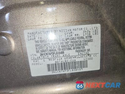 Zdjęcie 12 z 12 samochodu: 2015 NISSAN VERSA 1.6 SV VIN:3N1CN7AP3FL838489 - miniatura