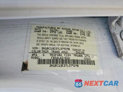 Zdjęcie 12 z 12 samochodu: 2007 NISSAN VERSA 1.8 S VIN:3N1BC13E37L379198 - miniatura