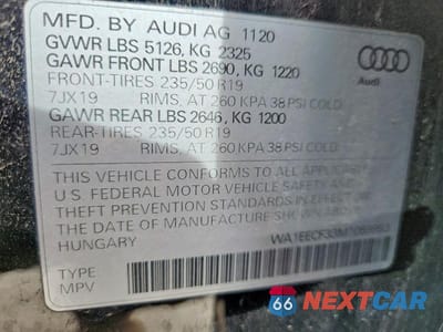 Zdjęcie 13 z 13 samochodu: 2021 AUDI Q3 PREMIUM PLUS S LINE 45 VIN:WA1EECF33M1059953 - miniatura