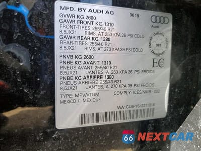 Zdjęcie 13 z 13 samochodu: 2018 AUDI SQ5 PRESTIGE VIN:WA1C4AFY6J2211918 - miniatura