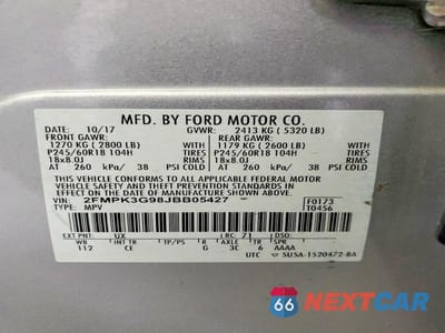 Zdjęcie 13 z 13 samochodu: 2018 FORD EDGE SE VIN:2FMPK3G98JBB05427 - miniatura