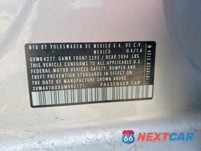 Zdjęcie 13 z 13 samochodu: 2016 VOLKSWAGEN GTI S VIN:3VW447AUXGM062171 - miniatura