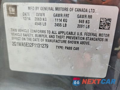 Zdjęcie 13 z 13 samochodu: 2015 CHEVROLET IMPALA LIMITED LS VIN:2G1WA5E32F1131279 - miniatura