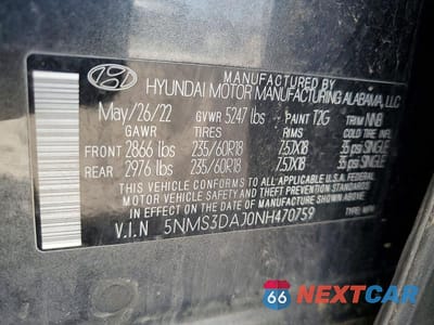 Zdjęcie 13 z 13 samochodu: 2022 HYUNDAI SANTA FE SEL VIN:5NMS3DAJ0NH470759 - miniatura