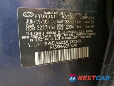 Zdjęcie 12 z 12 samochodu: 2010 HYUNDAI ELANTRA GLS VIN:KMHDU4AD3AU132349 - miniatura