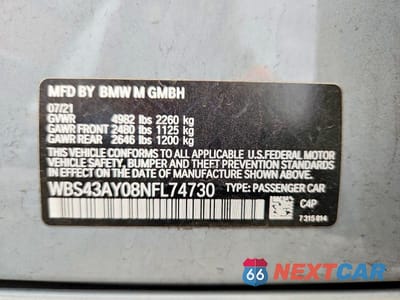 Zdjęcie 13 z 13 samochodu: 2022 BMW M3 COMPETITION VIN:WBS43AY08NFL74730 - miniatura