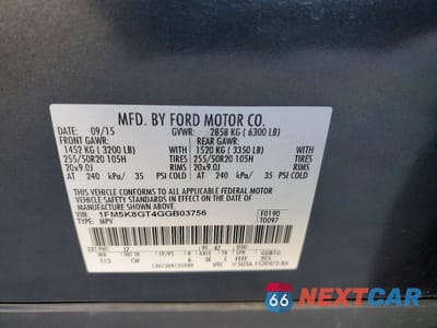 Zdjęcie 14 z 14 samochodu: 2016 FORD EXPLORER SPORT VIN:1FM5K8GT4GGB03756 - miniatura