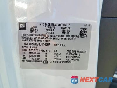 Zdjęcie 13 z 13 samochodu: 2011 GMC ACADIA SLT-2 VIN:1GKKRSED8BJ114707 - miniatura
