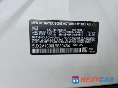 Zdjęcie 13 z 13 samochodu: 2020 BMW X4 XDRIVE30I VIN:5UX2V1C00L9B80464 - miniatura