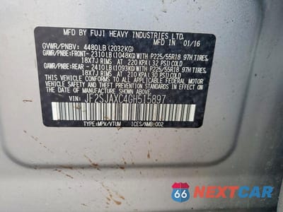 Zdjęcie 13 z 13 samochodu: 2016 SUBARU FORESTER 2.5I TOURING VIN:JF2SJAXC4GH515897 - miniatura