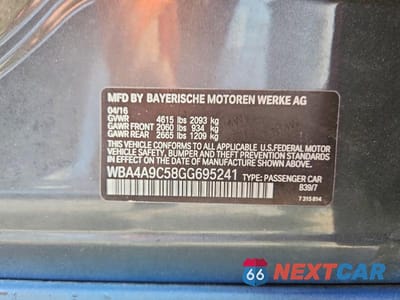 Zdjęcie 12 z 12 samochodu: 2016 BMW 428 I GRAN COUPE SULEV VIN:WBA4A9C58GG695241 - miniatura