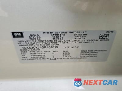 Zdjęcie 13 z 13 samochodu: 2016 GMC YUKON DENALI VIN:1GKS2CKJ4GR164615 - miniatura