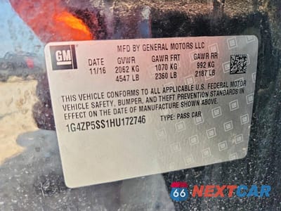 Zdjęcie 12 z 12 samochodu: 2017 BUICK LACROSSE ESSENCE VIN:1G4ZP5SS1HU172746 - miniatura