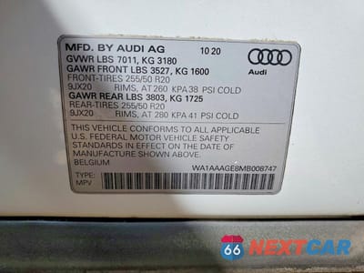 Zdjęcie 13 z 13 samochodu: 2021 AUDI E-TRON PREMIUM VIN:WA1AAAGE8MB008747 - miniatura