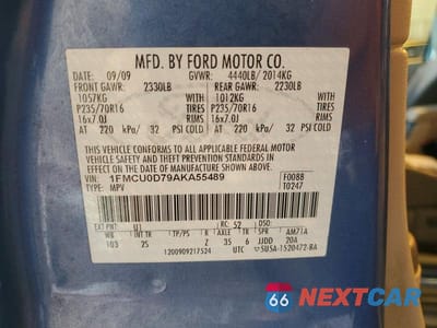Zdjęcie 14 z 14 samochodu: 2010 FORD ESCAPE XLT VIN:1FMCU0D79AKA55489 - miniatura
