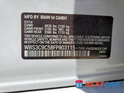 Zdjęcie 12 z 12 samochodu: 2015 BMW M3 VIN:WBS3C9C58FP803115 - miniatura