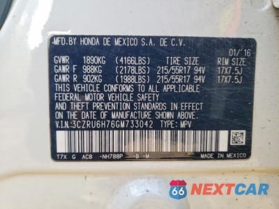 Zdjęcie 13 z 13 samochodu: 2016 HONDA HR-V EXL VIN:3CZRU6H76GM733042 - miniatura