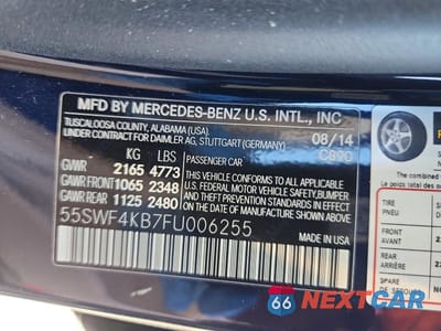 Zdjęcie 12 z 12 samochodu: 2015 MERCEDES-BENZ C 300 4MATIC VIN:55SWF4KB7FU006255 - miniatura