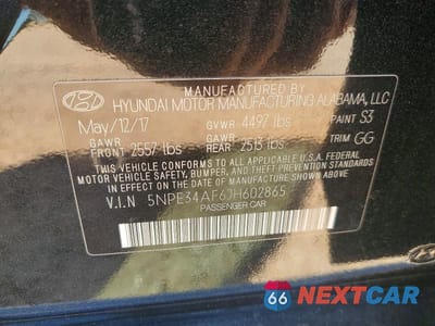 Zdjęcie 12 z 12 samochodu: 2018 HYUNDAI SONATA SEL VIN:5NPE34AF6JH602865 - miniatura