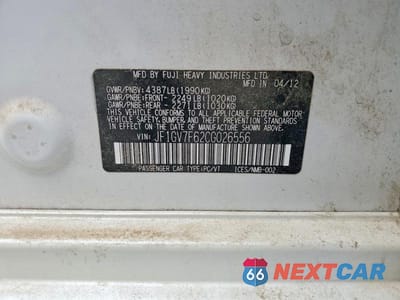 Zdjęcie 12 z 12 samochodu: 2012 SUBARU IMPREZA WRX VIN:JF1GV7F62CG026556 - miniatura